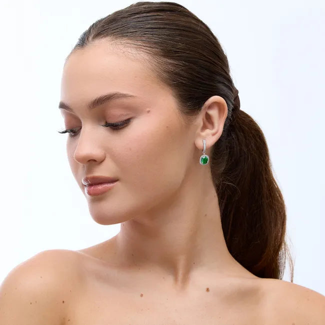 Balabinka Silver Emerald Drop Earrings