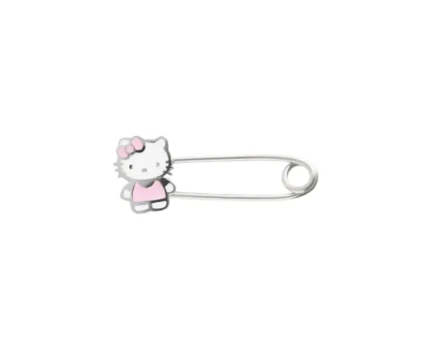Balabinka Silver Kitty Safety Pin Brooch