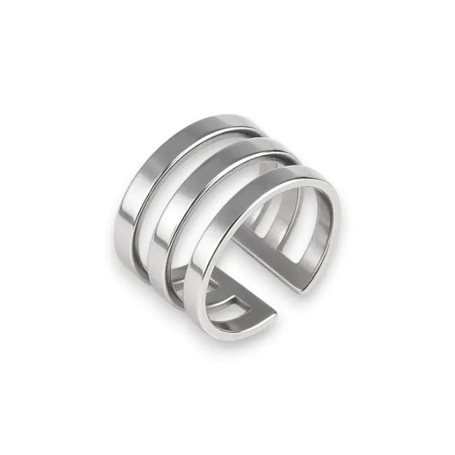 Balabinka Silver Phalange Ring “Three Lines”