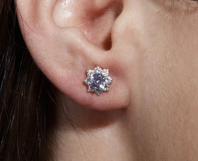 Balabinka Silver Flower Stud Earrings