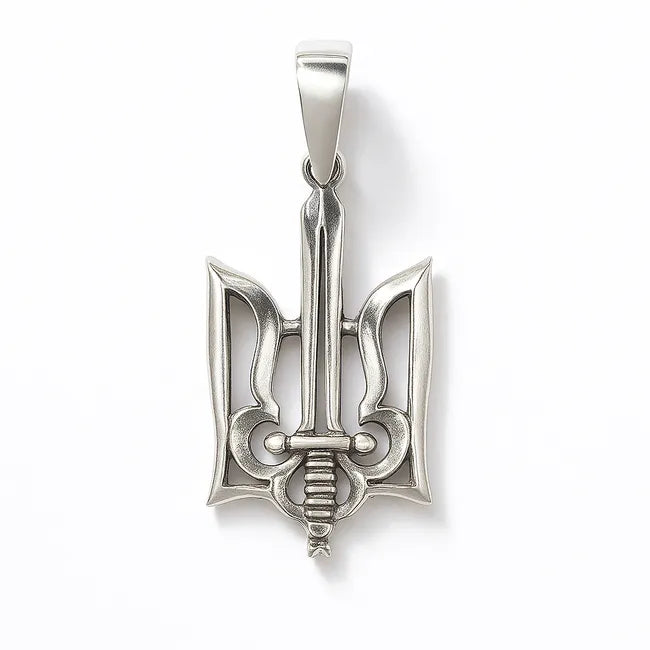 Balabinka Silver Pendant Tryzub Sword