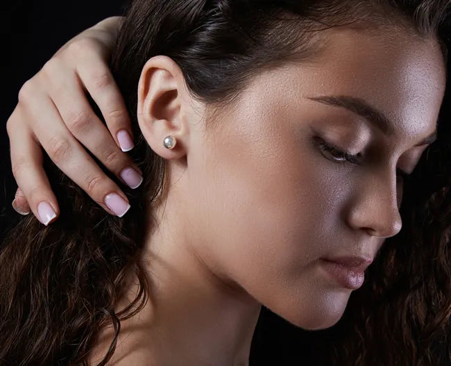 Balabinka Silver Stud Earrings Ball