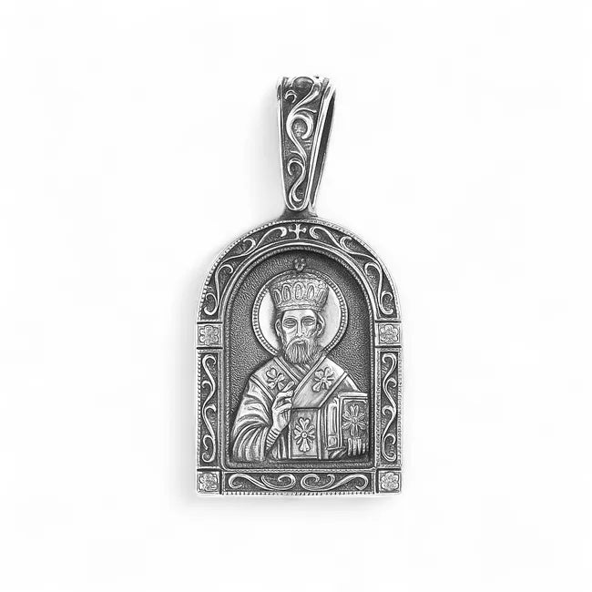 Balabinka Saint Nicholas the Wonderworker Silver Pendant