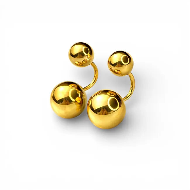 Balabinka Gold-Plated Silver Double Ball Earrings
