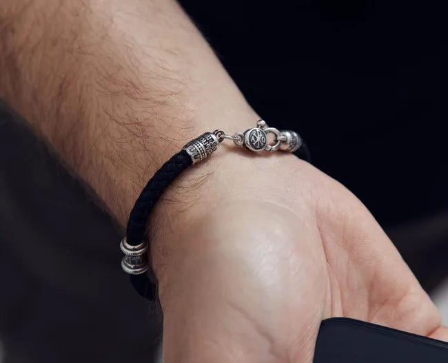 Balabinka Silver Wide Silk Bracelet Mercy