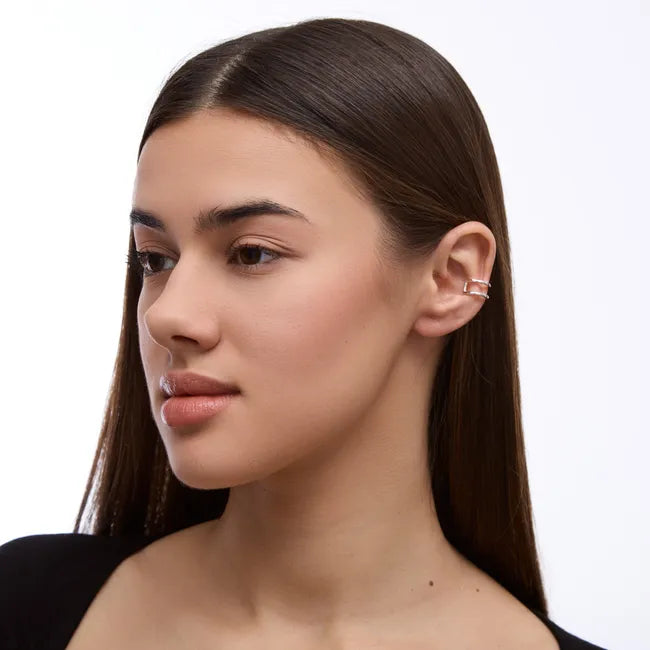 Balabinka Silver Double Stripe Ear Cuff