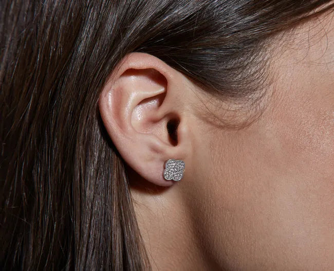 Balabinka Silver Stud Earrings Clover