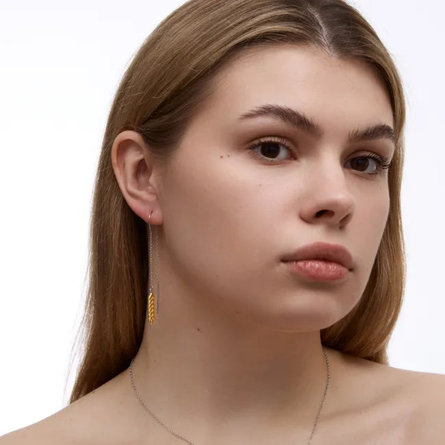 Balabinka Silver Threader Earrings Golden Wheat