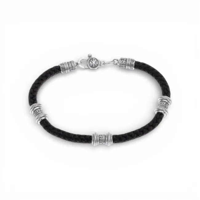 Balabinka Silver Wide Silk Bracelet Mercy