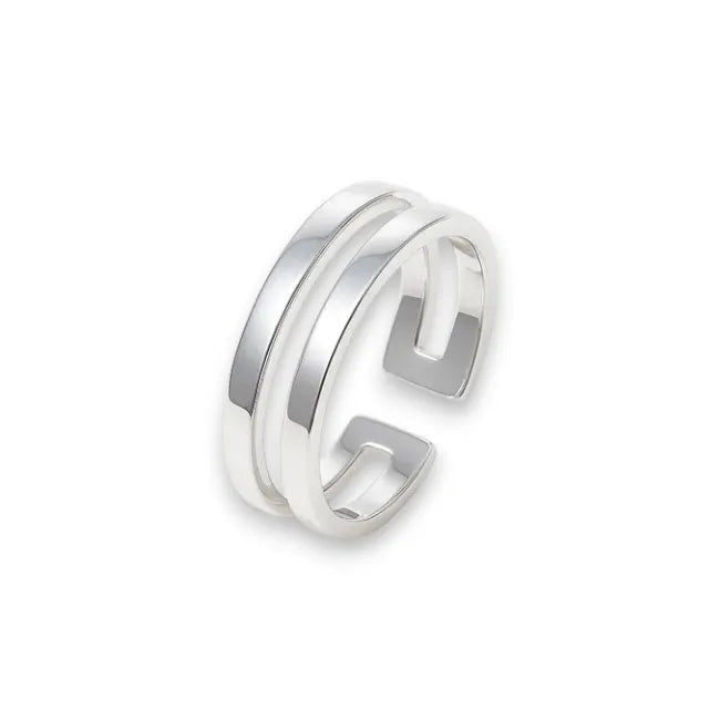 Balabinka Silver Phalange Ring “Two Lines”