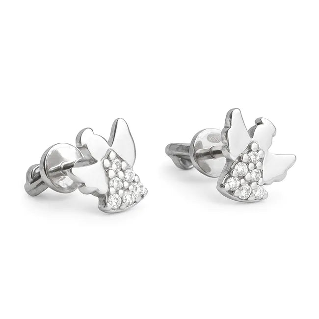 Balabinka Silver Angel Stud Earrings