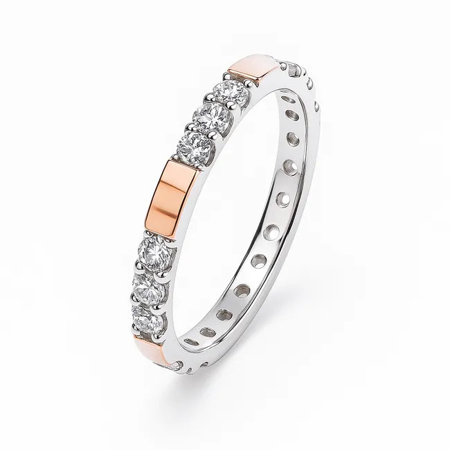 Balabinka Silver “Brenda” Ring with Gold Accent