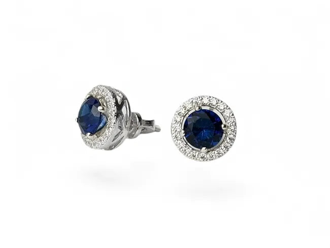 Balabinka Silver Transformer Earrings Round Zirconia