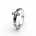 Balabinka Silver “Rosary” Ring with Black Enamel