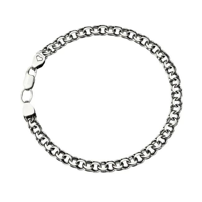 Balabinka Flat Bismarck Silver Bracelet with Romance Gift Box