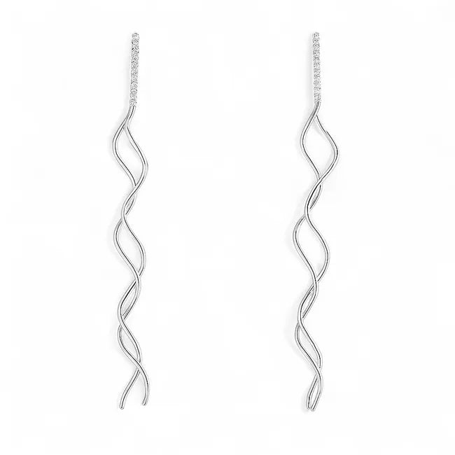 Balabinka Silver Earrings Spiral Threader