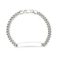 Balabinka Silver Curb Bracelet with Engravable Plate
