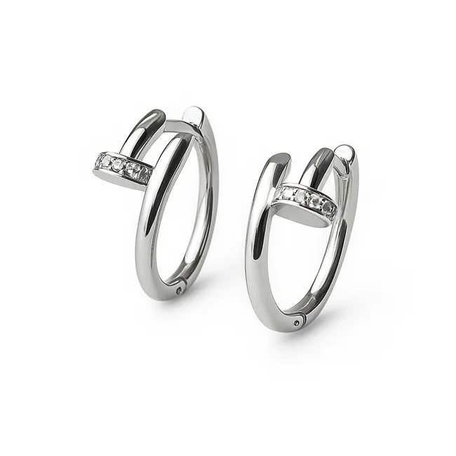 Balabinka Silver Nail Earrings