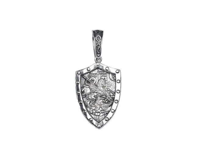 Balabinka Silver St. George Shield Pendant (Large)