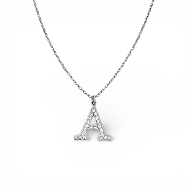 Balabinka Silver Letter A Necklace
