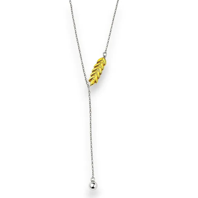 Balabinka Silver Wheat Lariat Necklace