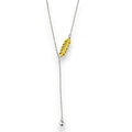 Balabinka Silver Wheat Lariat Necklace