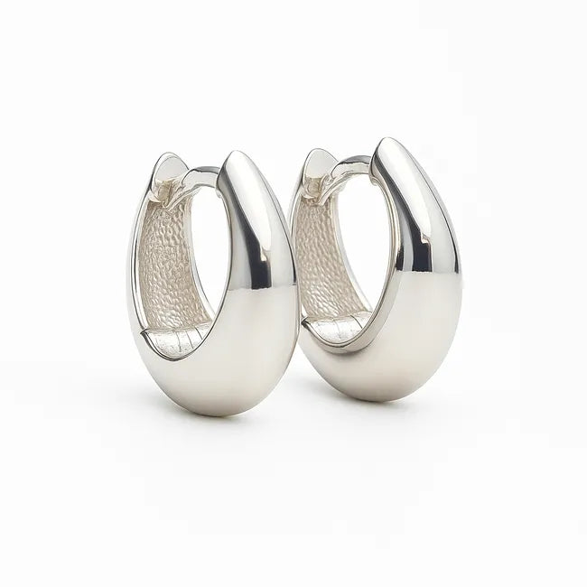 Balabinka Silver Earrings Reflection with English Lock