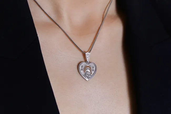 Balabinka Silver Pendant Mother of God
