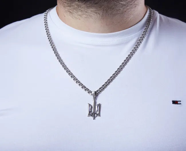Balabinka Silver Pendant Tryzub Sword