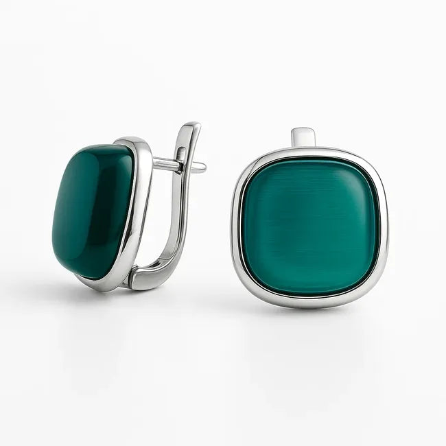 Balabinka Candy Silver Earrings with Color Inlay