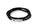Balabinka Silver Braided Leather Cord Necklace