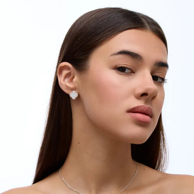 Balabinka Silver Earrings Clover