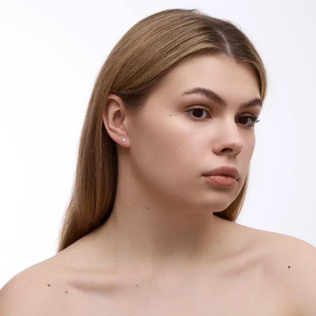 Balabinka Silver Stud Earrings Crystals