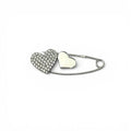 Balabinka Silver Two Hearts Safety Pin Brooch