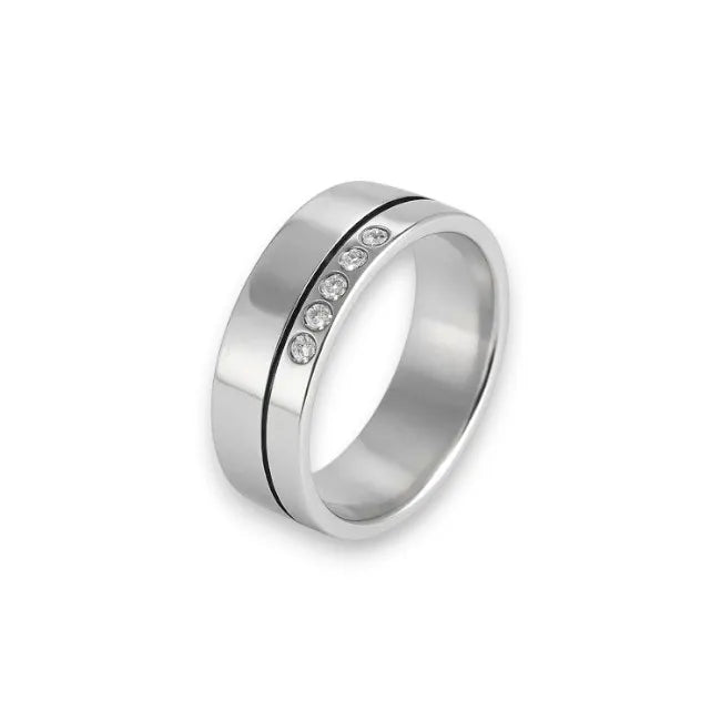 Balabinka Silver Wedding Band with Zirconia