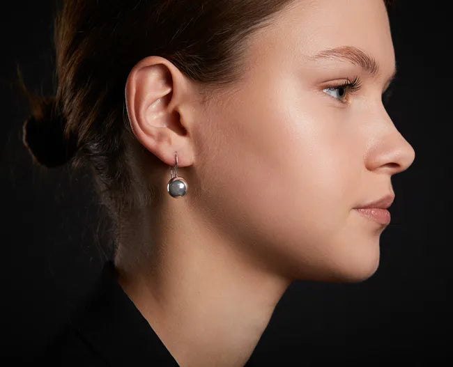 Balabinka Silver Ball Earrings with French Lock