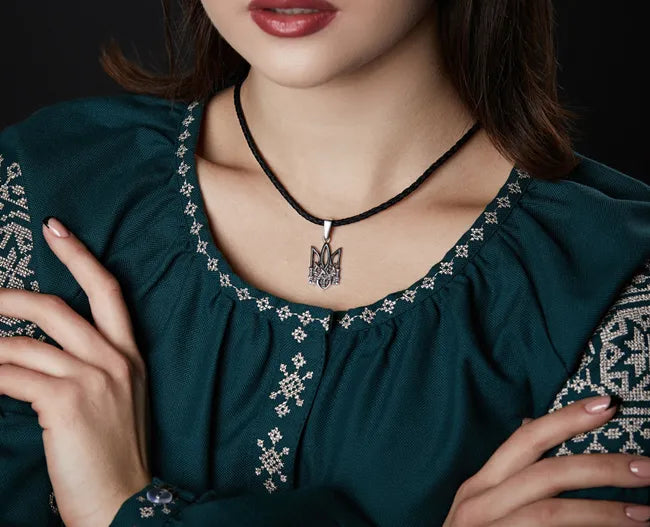 Balabinka Silver Braided Leather Cord Necklace