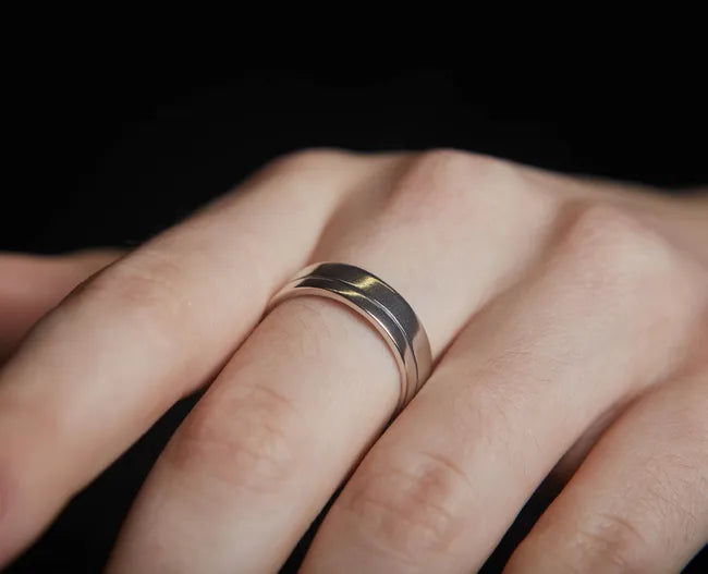 Balabinka Silver Wedding Band