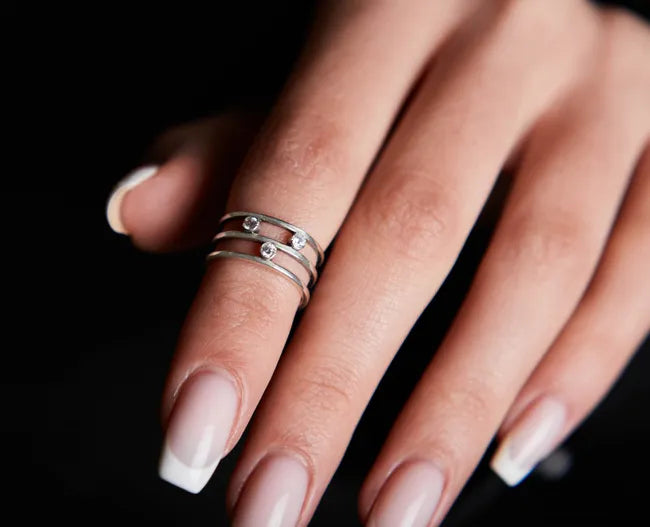 Balabinka Silver Phalange Ring with Cubic Zirconia