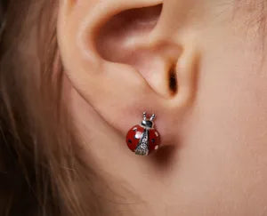 Balabinka Children’s Silver Earrings Ladybugs
