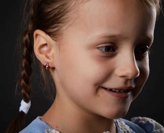 Balabinka Children’s Silver Earrings Ladybugs