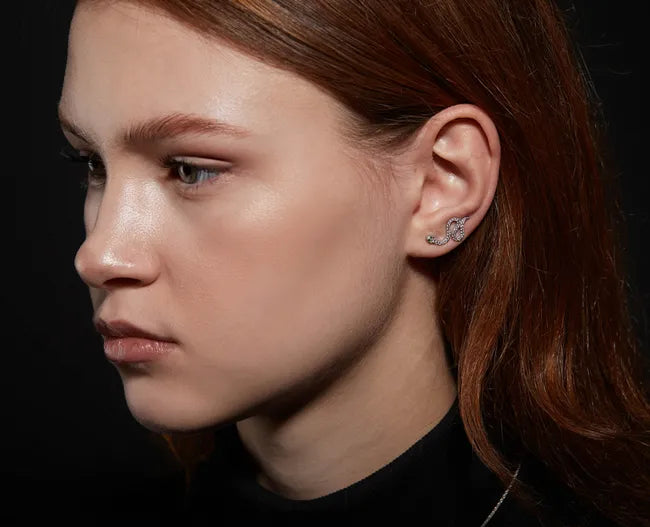 Balabinka Silver Snake Climber Earrings