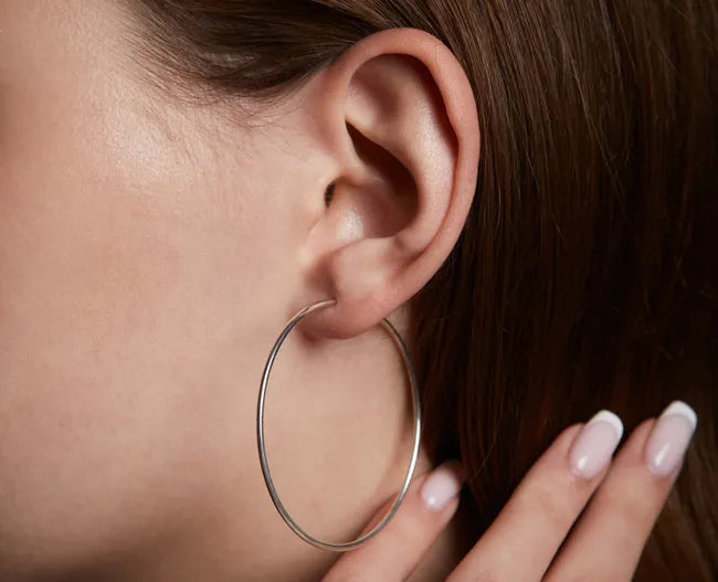 Balabinka Silver Congo Hoop Earrings
