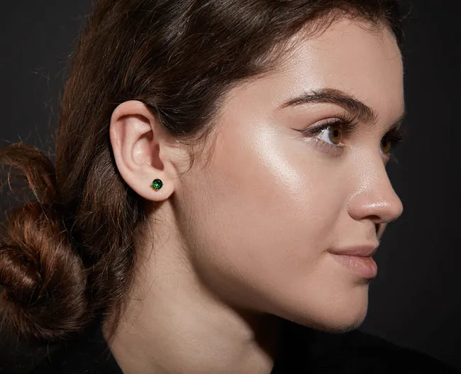 Balabinka Silver Stud Earrings Round CZ