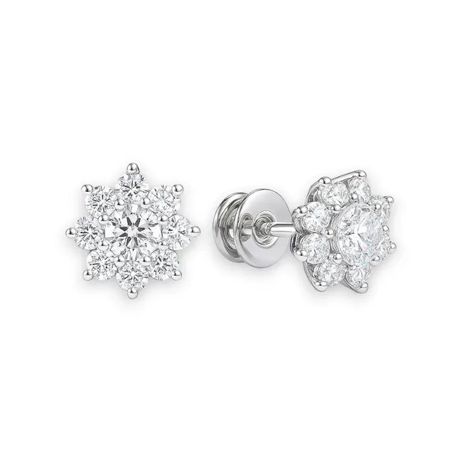 Balabinka Silver Flower Stud Earrings