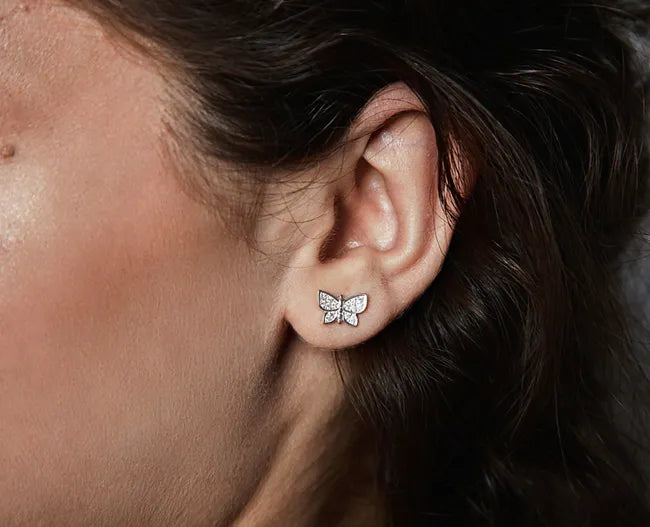 Balabinka Silver Stud Earrings Butterflies