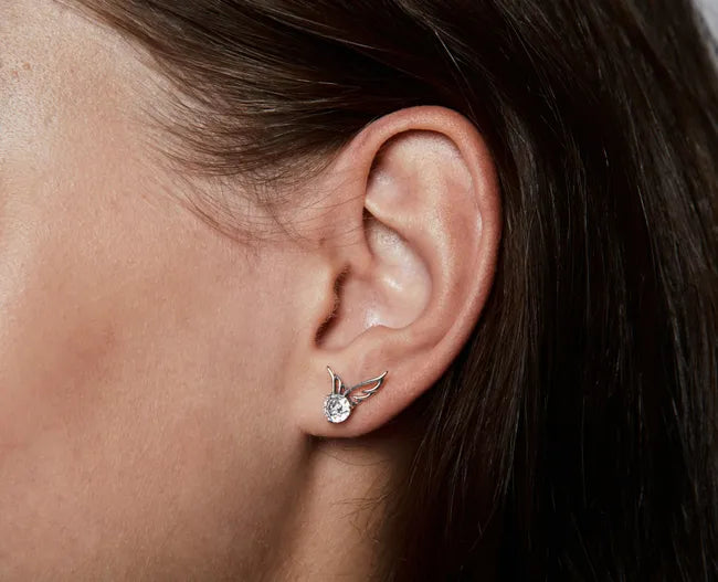 Balabinka Silver Wing Stud Earrings (Small Wings)