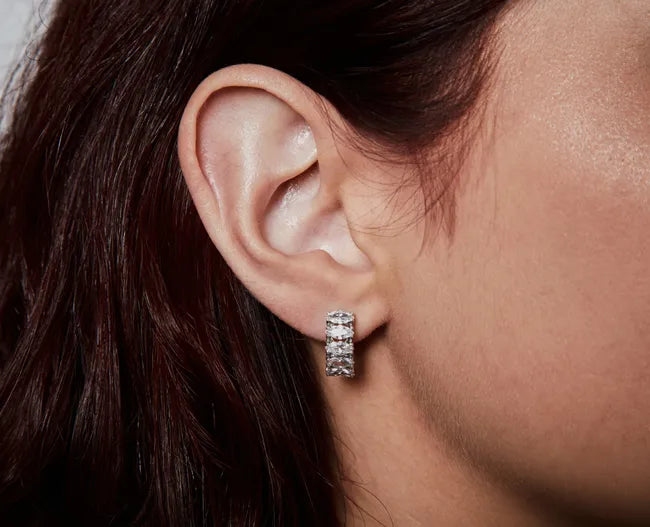 Balabinka Silver Earrings with Marquis Stones