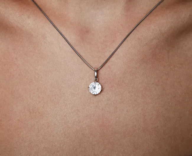 Balabinka Silver Pendant with Large Cubic Zirconia