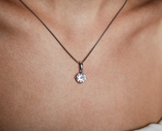 Balabinka Silver Pendant with Large Cubic Zirconia